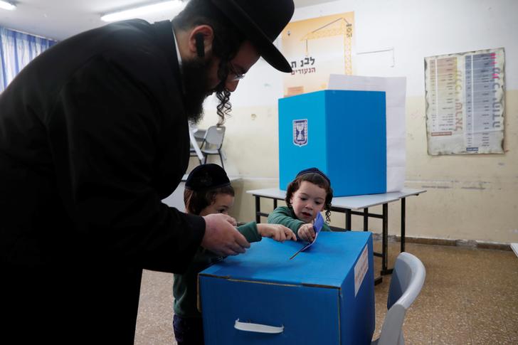 A Jewish man cast his ballot in Jerusalem on Tuesday
