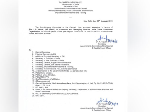 LC Goyal gets one year extension as Chairman ITPO 