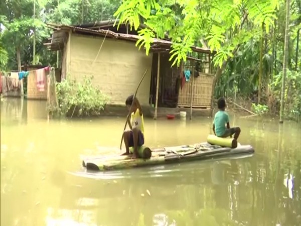 Flood waters receding from the Morigaon distrcit of Assam (Photo/ANI)