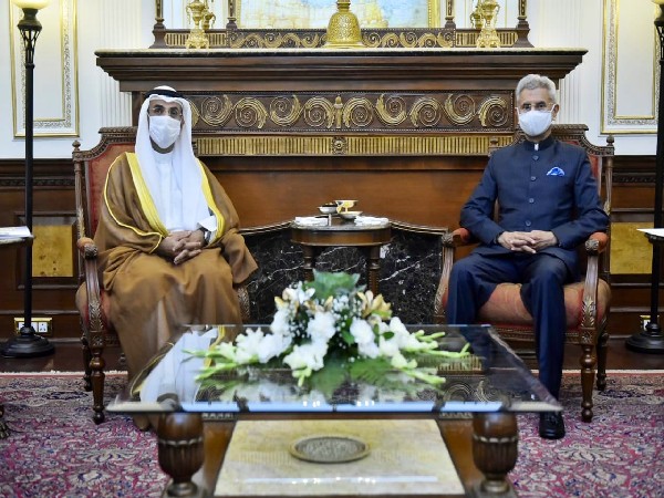 EAM S Jaishankar and GCC Secretary-General Dr. Nayef Falah Mubarak Al-Hajraf. (Twitter)