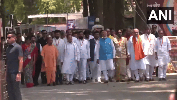 Prime Minister Narendra Modi after filing the nomination from Varanasi (Photo/ANI)