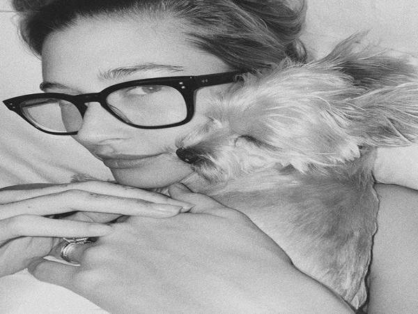 The picture shared by singer Justin Bieber featuring wife Haily Baldwin and their pet dog (Image courtesy: Instagram) 