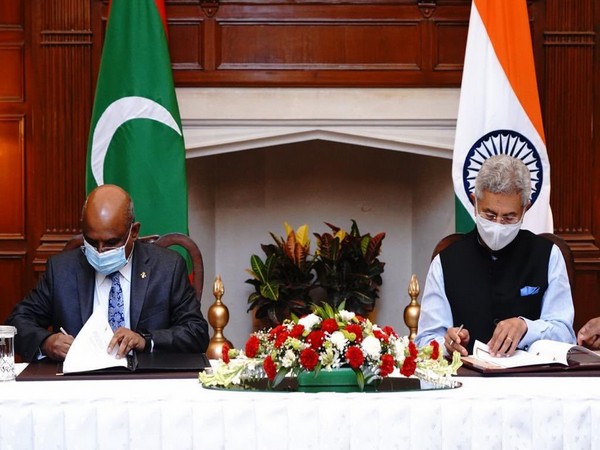 Maldives Foreign Minister Abdulla Shahid met with External Affairs Minister (EAM) S Jaishankar on Friday. (Photo Credit: Maldives FM Abdulla Shahid Twitter)