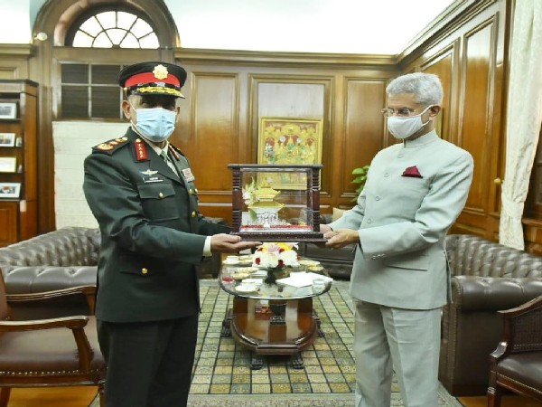 External Affairs Minister S Jaishankar with Nepal's Chief of Army Staff General Prabhu Ram Sharma