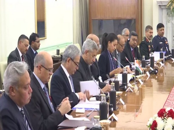 The Indian delegation led by S Jaishankar and Rajnath Singh at 2+2 ministerial dialogue held in New Delhi on Saturday