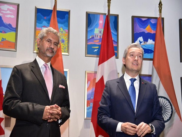 External Affairs Minister S Jaishankar with his Canadian counterpart Francois-Philippe Champagne in Canada on Thursday