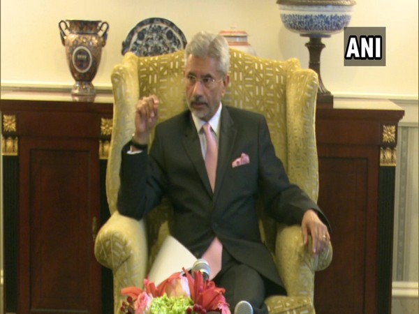 External Affairs Minister S Jaishankar speaking to media in Washington on Thursday.