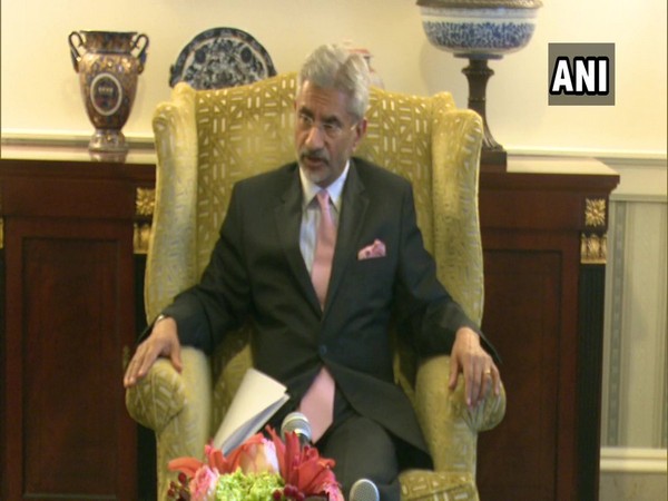 External Affairs Minister S Jaishankar speaking at a press conference in Washington on Thursday