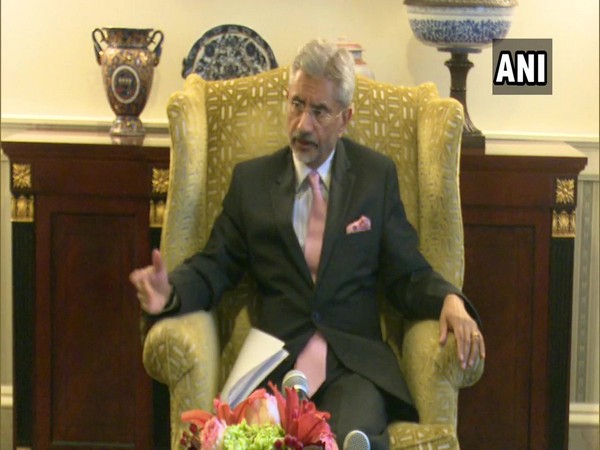 External Affairs Minister S Jaishankar speaking to media in Washington on Thursday
