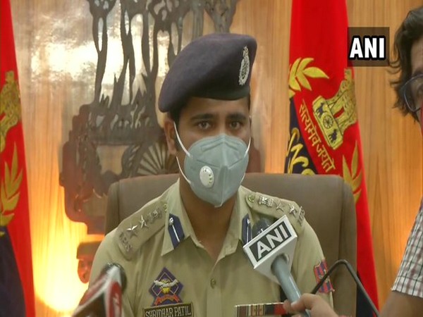 Jammu SSP Shridhar Patil speaking at a press conference on Tuesday.