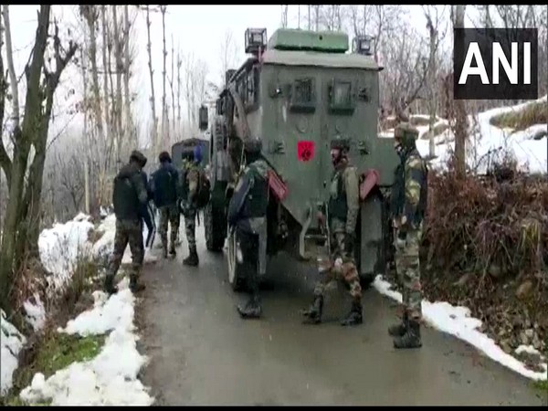 Security forces at Shopian on Saturday (Photo/ANI)