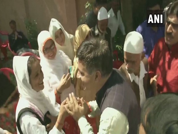 Bhartiya Janta Party state president Ravinder Raina meeting Panch and Sarpanch in Srinagar on Friday. Photo/ANI
