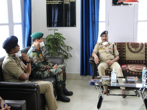 DGP Dilbag Singh visits Kishtwar in Jammu and Kashmir to review COVID-19 preparation. Photo/ANI