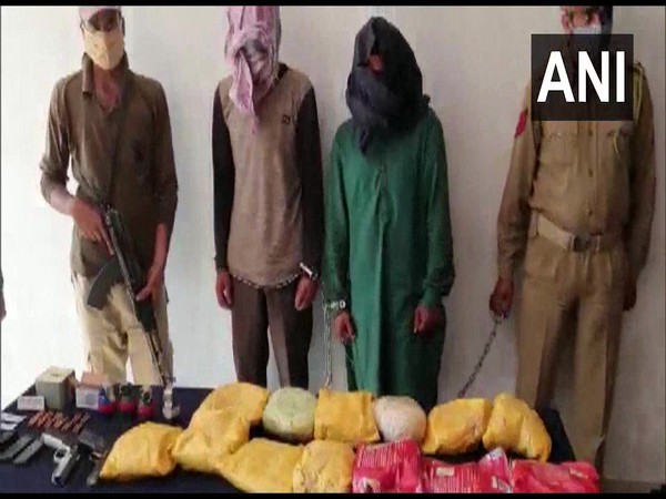 A team consisting of Jammu and Kashmir police and army have busted a narco-terror module, and arrested two people in relation to it, in Kupwara. (Photo/ANI) 