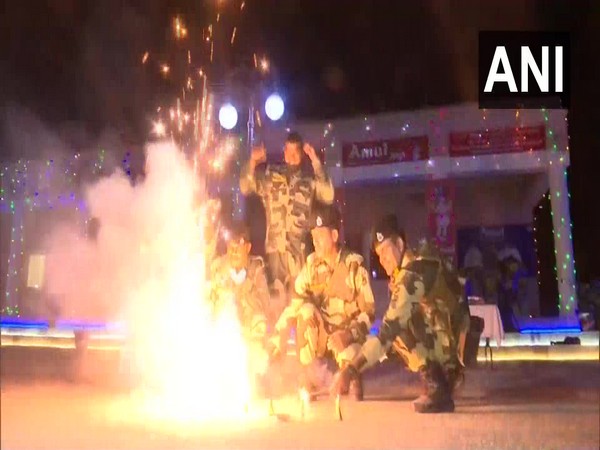 BSF jawans light candles, burst firecrackers to celebrate Diwali in Jammu