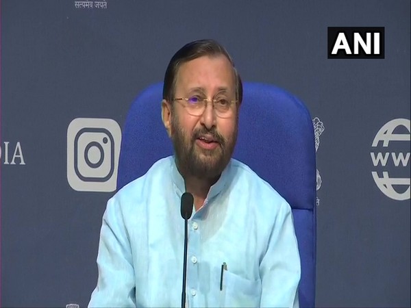 Union Minister Prakash Javadekar speaking to media in New Delhi on Monday. Photo/ANI