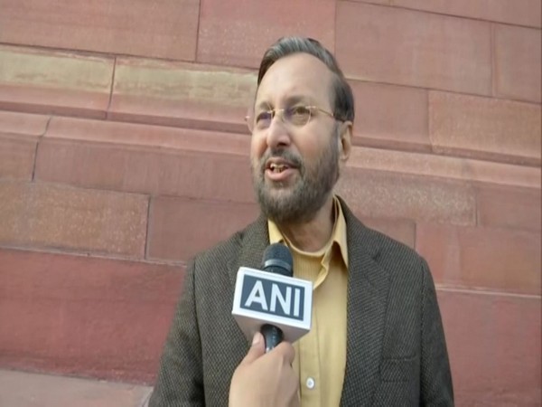 Union Minister Prakash Javadekar speaking to ANI in New Delhi on Saturday. Photo/ANI