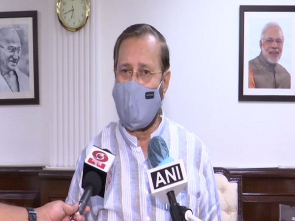 Union Minister Prakash Javadekar speaking to reporters in New Delhi on Sunday.