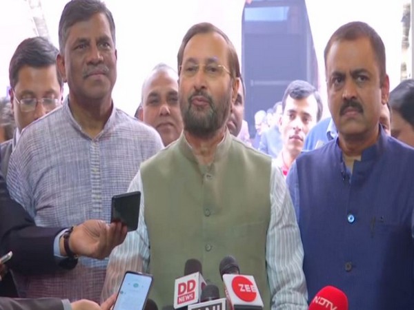 Union Minister Prakash Javadekar speaking to reporters in New Delhi on Thursday. Photo/ANI
