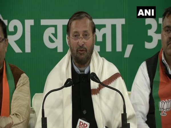 Union Minister Prakash Javadekar speaking at a press conference in New Delhi on Tuesday. Photo/ANI