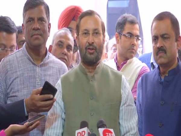 Union Minister Prakash Javadekar speaking to media in New Delhi on Thursday. Photo/ANI