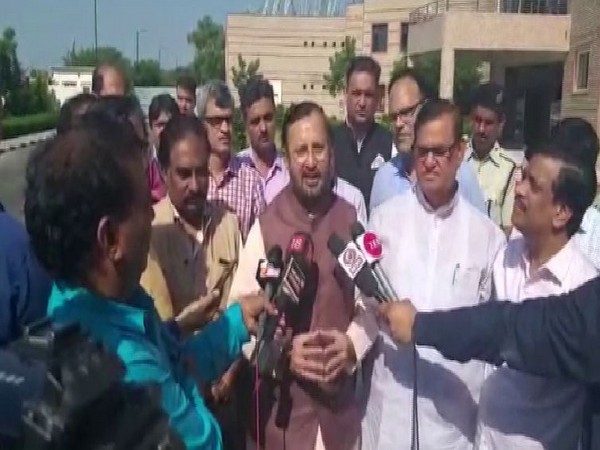 Union Minister Prakash Javadekar while speaking to media on Tuesday in Rajasthan's Jaipur. Photo/ANI