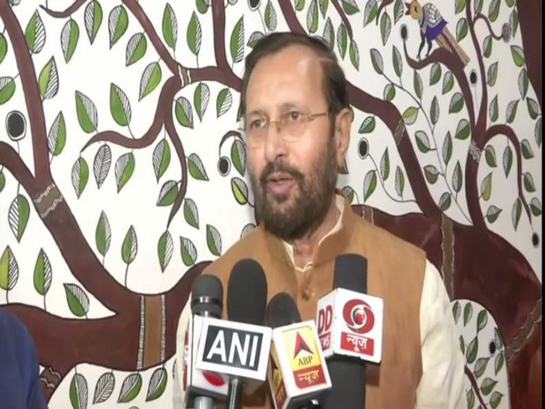 Union minister Prakash Javadekar speaks to media in New Delhi on Saturday [Photo/ANI]