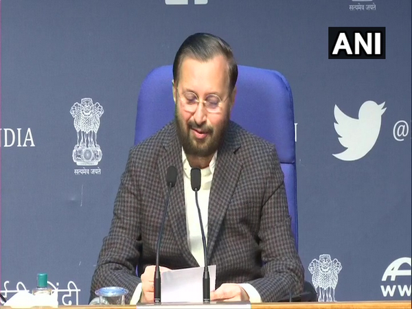 Union Information and Broadcasting Minister Prakash Javadekar during a press conference in New Delhi on Tuesday. (Photo/ANI)