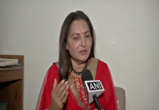 BJP leader Jaya Prada speaking to ANI in Rampur on Monday Photo/ANI.