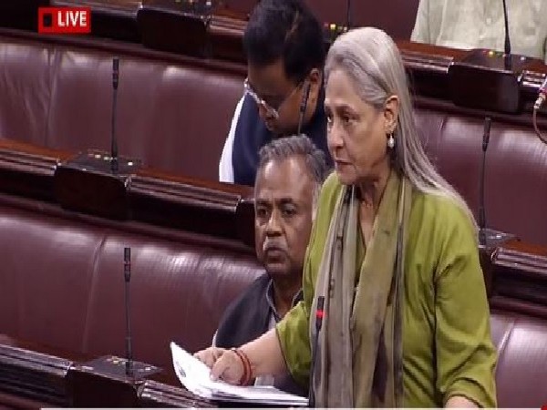 Rajya Sabha MP Jaya Bachchan speaking in the Upper House in New Delhi on Wednesday. (Image Courtesy: RSTV)