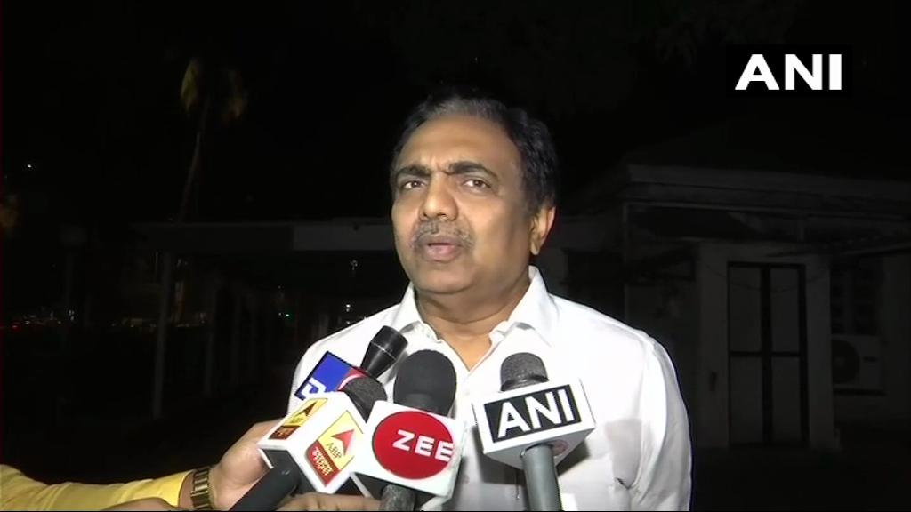 Jayant Patil speaking to the media on Sunday after the meeting in Mumbai 