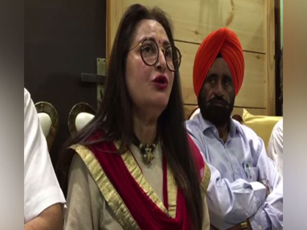 Jaya Prada addressing a press conference at Rampur on Wednesday 