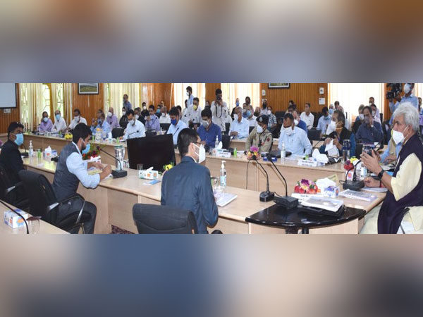 Lieutenant Governor Manoj Sinha meeting various public delegations, elected representatives and students in Budgam (Photo/ANI)