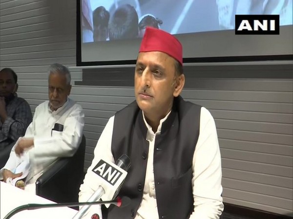 Samajwadi Party chief Akhilesh Yadav speaking to ANI (Photo/ANI)