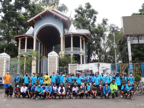 Visual of the cycle rally participants (Photo/ANI)