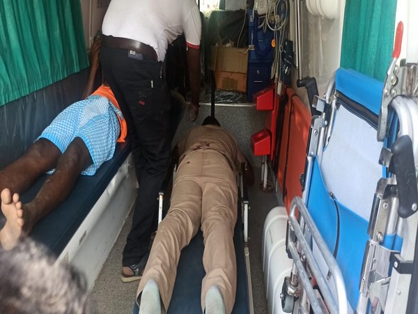 Police man getting medical treatment. (ANI/photo) 