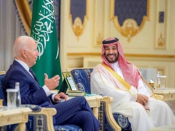 Saudi Crown Prince MBS and US President Joe Biden meet at Al Salman Palace upon his arrival in Jeddah, Saudi Arabia. (Photo Credit: Reuters)