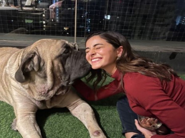 Ananya Panday with Ranbir Kapoor's dog (Image courtesy: Instagram)