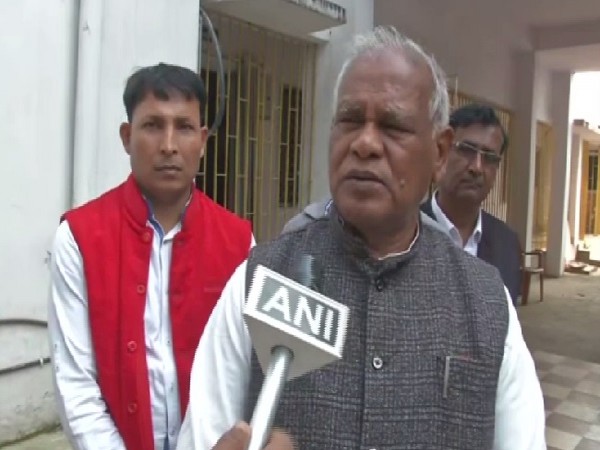 HAM president Jitan Ram Manjhi speaking to ANI on Friday in Patna. Photo/ANI