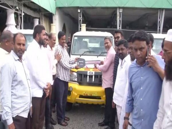 Telangana Government distributes commercial vehicles to the Dalit community (Photo/ANI)