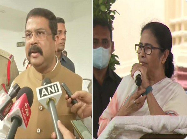 Union Education Minister Dharmendra Pradhan and West Bengal Chief Minister Mamata Banerjee (File Photo)