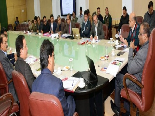 Jammu and Kashmir Lieutenant Governor Girish Chandra Murmu attending a meeting on Thursday. (Image Source:DIPR-J&K)