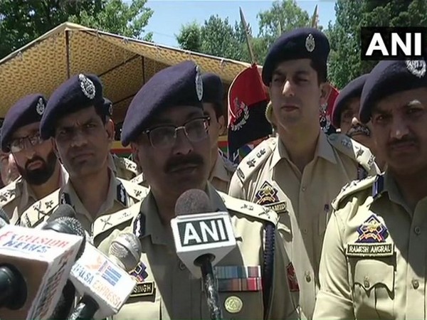 Jammu and Kashmir DGP Dilbagh Singh talking to the media in Poonch on Tuesday. (Photo/ANI)