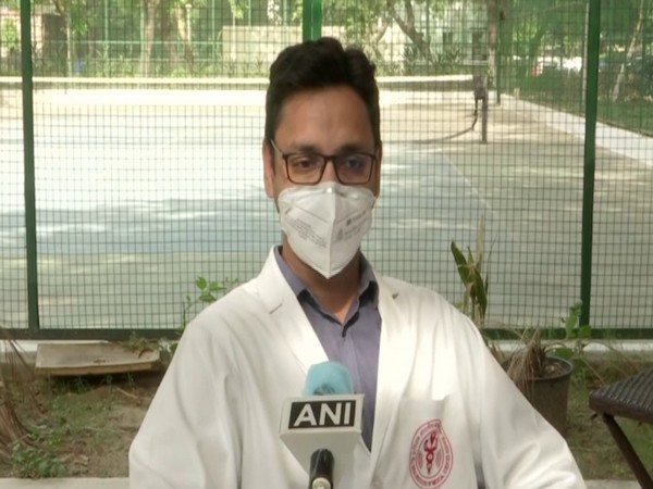 AIIMS RDA vice president Amit Malviya speaking to ANI in New Delhi on Monday. (Photo/ANI)