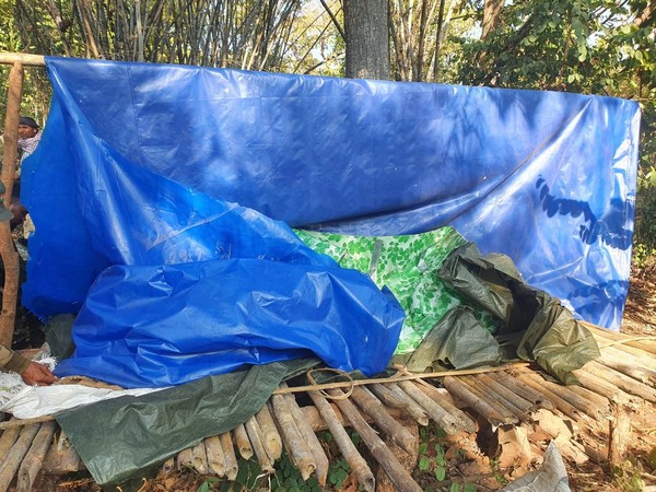 Visual of demolished Naxal hideouts (Photo/ANI)