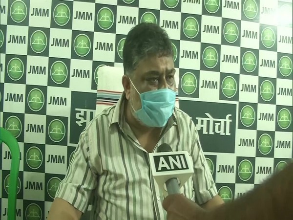 JMM General Secretary Suprio Bhattacharya speaking to ANI in Ranchi on Tuesday. (Photo/ANI)