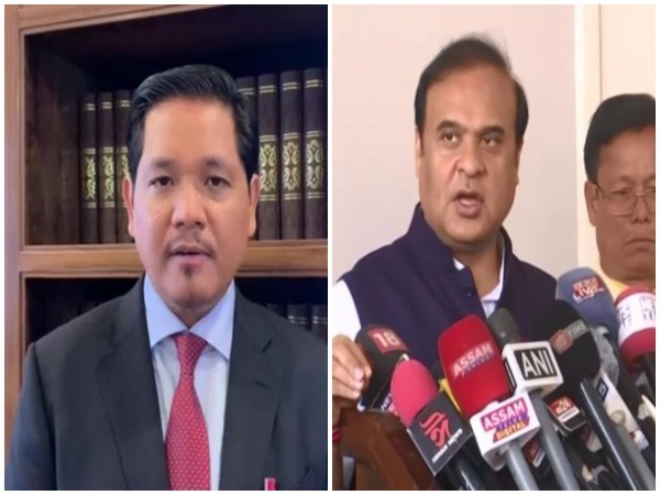 Meghalaya CM Conrad Sangma and Assam CM Himanta Biswa Sarma (Photo/ANI)