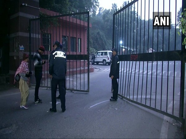 JNU guards mainatined strict vigil montoring movement through gate on Monday