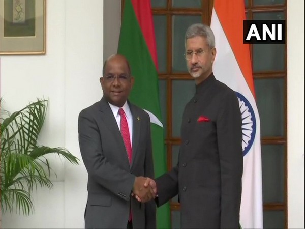 India's External Affairs Minister S Jaishankar and his Maldivian counterpart Abdulla Shahid at the Joint Commission Meeting in New Delhi on Friday. Photo/ANI