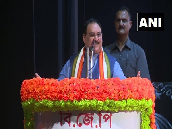 BJP  working president JP Nadda speaking at an evet in Kolkata, West Bengal on Friday.